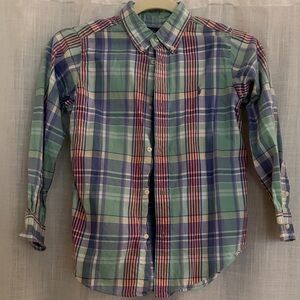 Polo by Ralph Lauren Classic Plaid Button-Down Shirt size 7 EUC